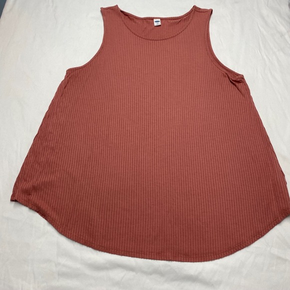 Old Navy Tops - Old Navy Luxe Rib-Knit Tank Top XL Terracotta Clay Sleeveless Swing Relaxed Fit